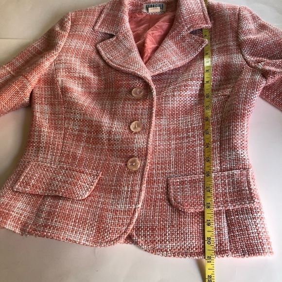 Vintage GEORGIOU Studio Three Button Closure Tweed Wool Blend Notched Lapel Sz 8 - Picture 15 of 16